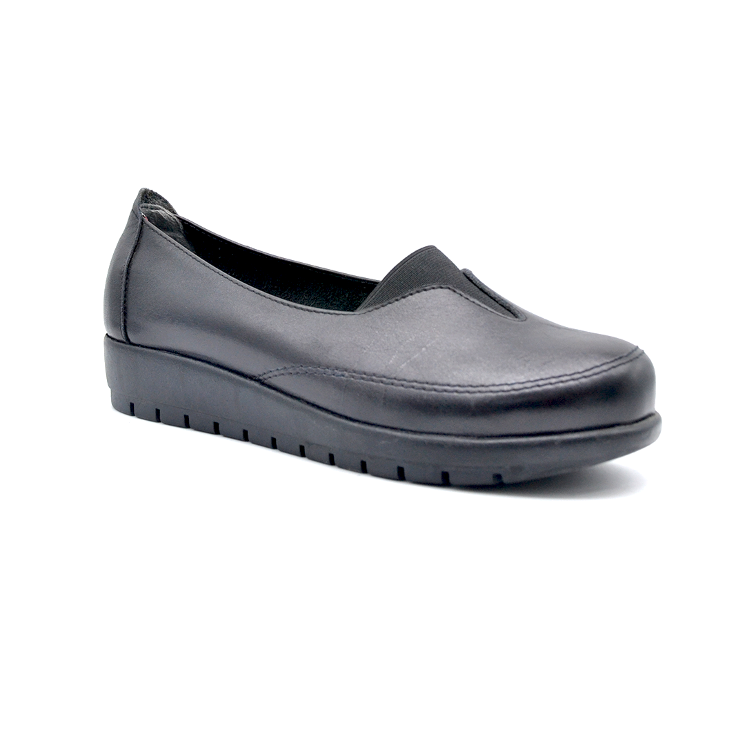 شوبوكس، شبشب طبي، كعب 2 سم، جلد طبيعي، موديل 54، أسود
